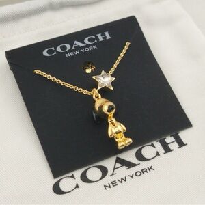 Coach Gold Snoopy Necklace with Star Charm